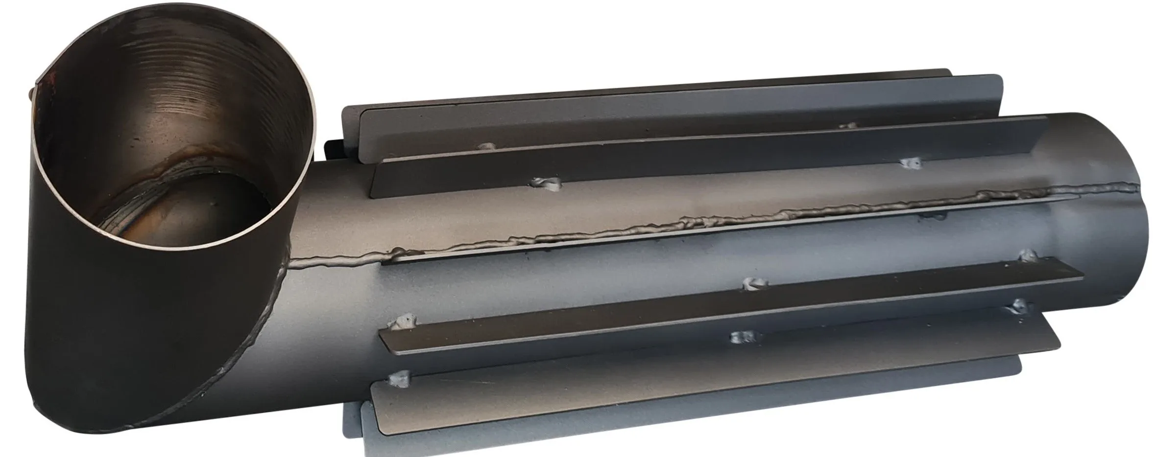 Rura stalowa dymna dymowa fi 120 kolano kolanko radiator piec piecyk szamotowy koza - obrazek 2