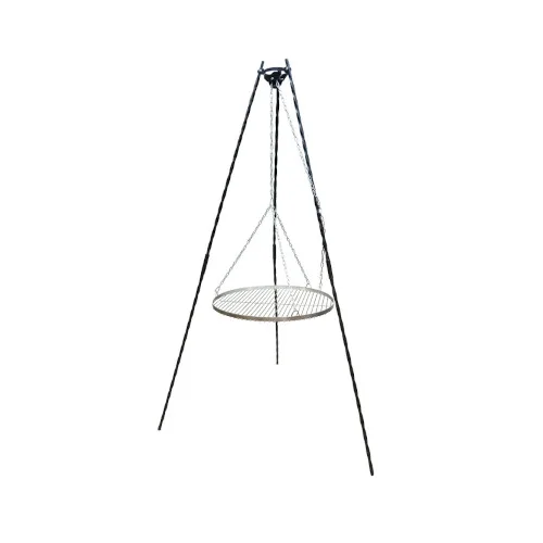 Grill trójnóg 180 cm ogniskowy ogrodowy ruszt 80 cm Chromowany