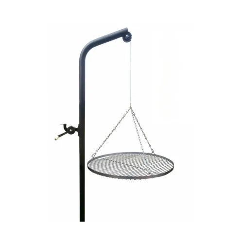 Grill żuraw ogniskowy ogrodowy wysięgnik ruszt 70 cm kołowrotek