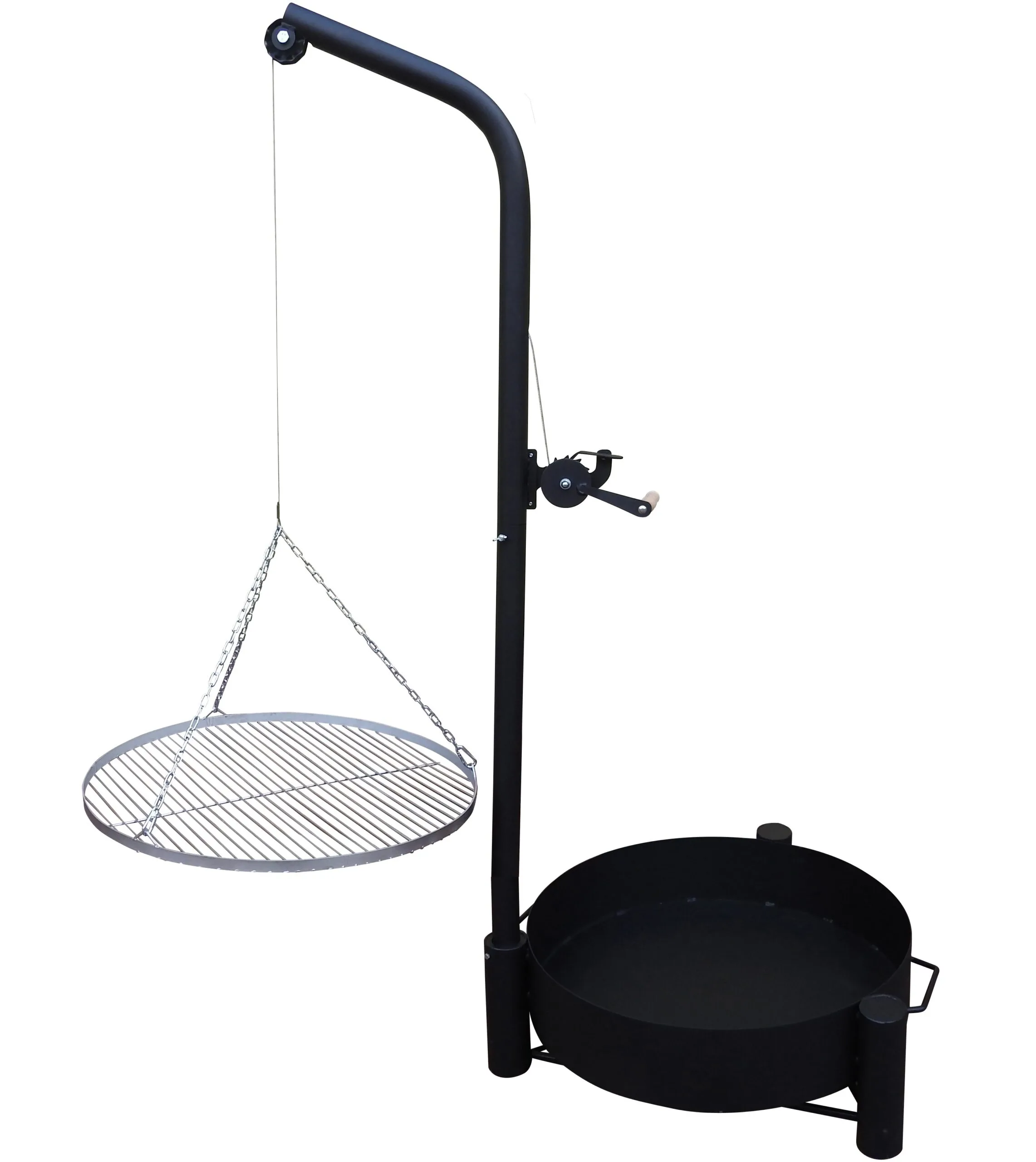 Grill żuraw ogrodowy ogniskowy ruszt 70 palenisko kołowrotek komplet - obrazek 2