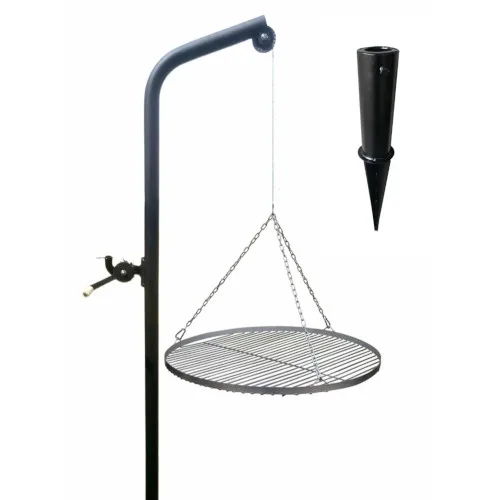 Grill ogrodowy ogniskowy żuraw z uchwytem wysięgnik Ruszt 60 cm